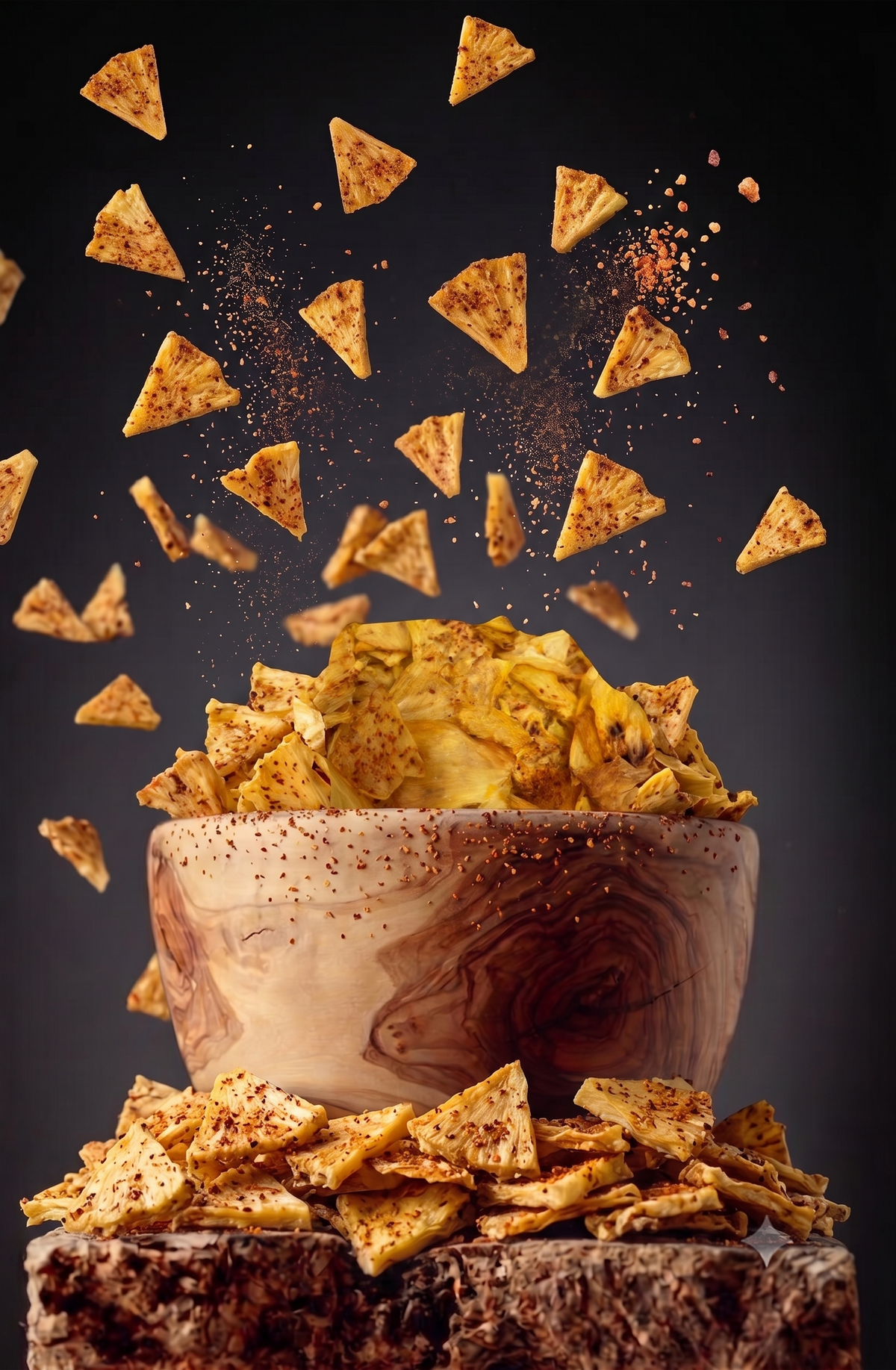 Piña deshidratada con Tajín